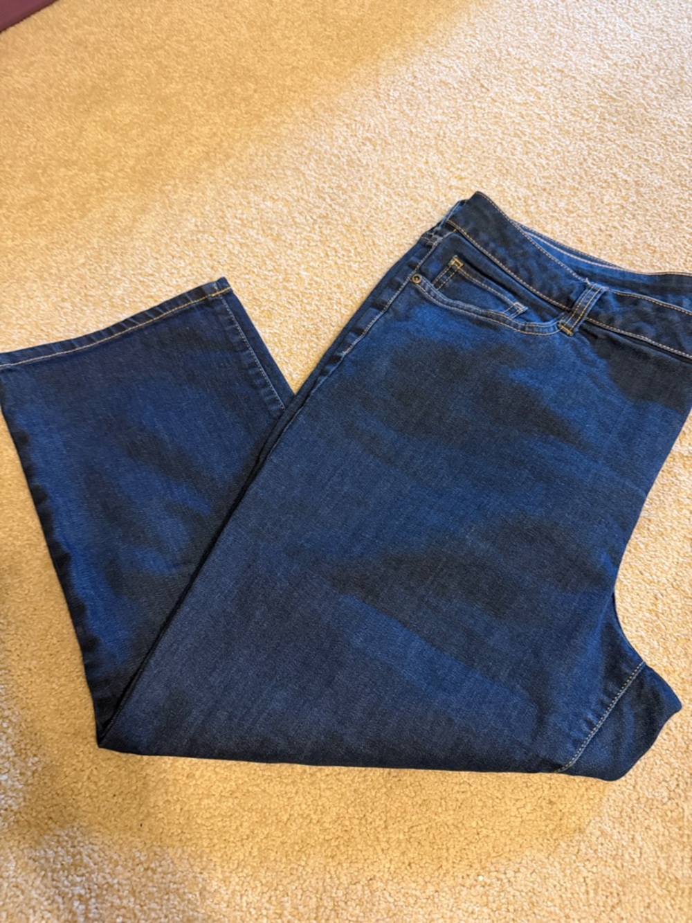 St. John's Bay Dark Blue Cropped Straight-Leg Jeans